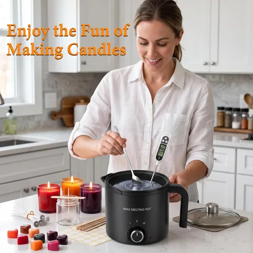 Vista 7 de SAEUYVB Kit de suministros de fabricación de velas con recipiente de cera