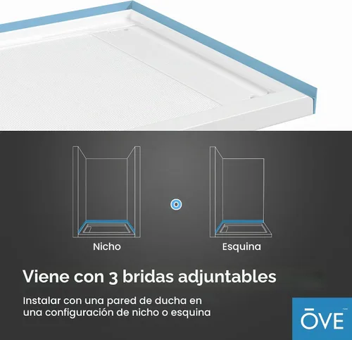 Vista 10 de OVE Decors - Base de ducha de 48 x 32 pulgadas, drenaje reversible, color blanco