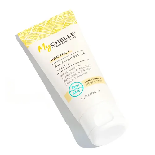 Vista 6 de MyCHELLE Dermaceuticals Solar Defense SPF 30 (2.3 fl oz) - Protector solar hidratante seguro para arrecifes con extracto de algas rojas y aceite
