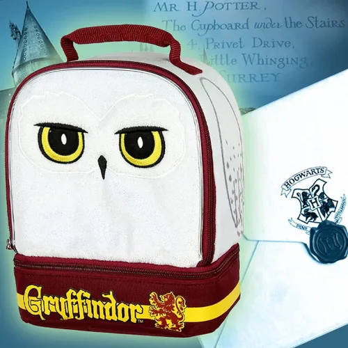 Vista 3 de AI ACCESSORY INNOVATIONS Harry Potter Hedwig the Owl Gryffindor House - Lonchera aislada con doble compartimento, 10 pulgadas
