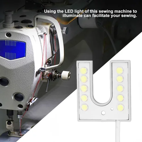 Vista 4 de Luz para máquina de coser, brillante lámpara de cuello de cisne flexible de 10 LED con base magnética para máquinas de coser y bancos de trabajo