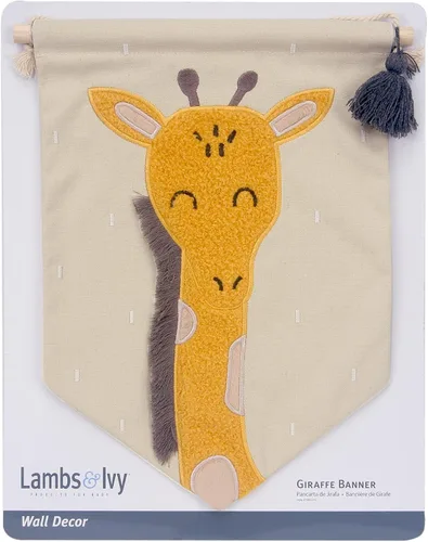 Vista 3 de Lambs & Ivy Jirafa Lienzo Banner Vivero Arte De Pared/Colgante De Pared - Amarillo