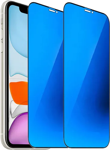 Vista 10 de Paquete de 2 vidrios templados de privacidad anti-azul para iPhone X/iPhone XS/iPhone 11 Pro Mirror Protector de pantalla anti-espía película