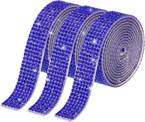 Vista 70 de MECCANIXITY 3 rollos de cinta de diamantes de imitación autoadhesiva de 3 yardas y 0.315 in para proyectos de artes y manualidades, pasteles de Beige