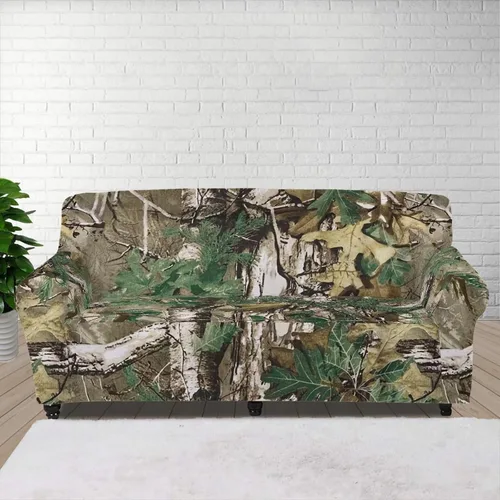 Vista 86 de ZOUTAIRONG Fundas elásticas para sofá con estampado de ramas de camuflaje 3D para sofá, funda para muebles de un solo cojín, decoración del hogar u