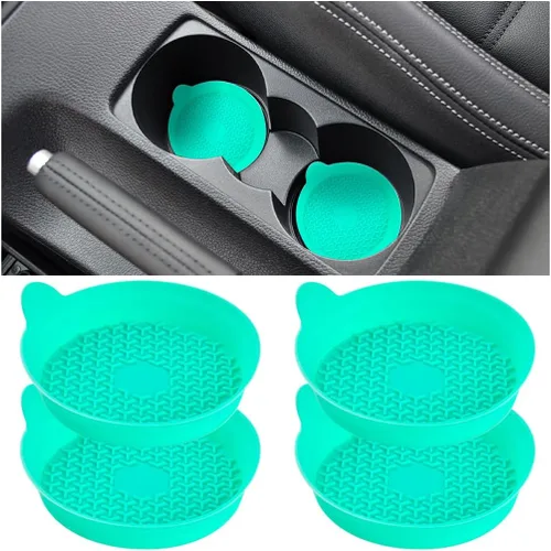 Vista 10 de Mandark Portavasos para automóvil, tapete de silicona antideslizante para aislamiento de vehículos, impermeable, a prueba de tambores, empotrado