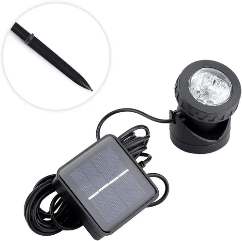 Vista 4 de BAFOVY - Foco solar subacuático, 6 luces LED con sensor oscuro automático para decoración de fuente de estanque de jardín y piscina