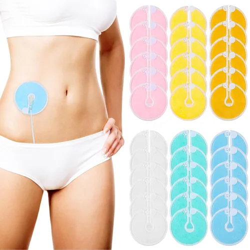 Vista 5 de Paquete de 36 tapas de botón para tubo G, suministros de tubo de alimentación, accesorios de tubo G, almohadillas de enfermería reutilizables