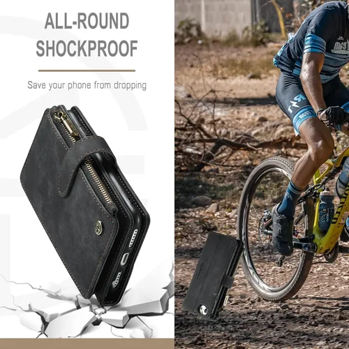 Vista 5 de UEEBAI - Funda tipo cartera para iPhone SE 2022 5G/iPhone 7/iPhone 8/iPhone SE 2020, hecha a mano, de piel sintética, con ranuras para tarjetas