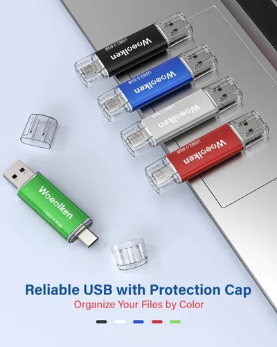 Vista 6 de Unidad flash USB C de 8 GB, paquete de 10 unidades flash Wooolken tipo C + USB 2.0 Thumb Drive OTG Memory Stick compatible con iPhone 16/15