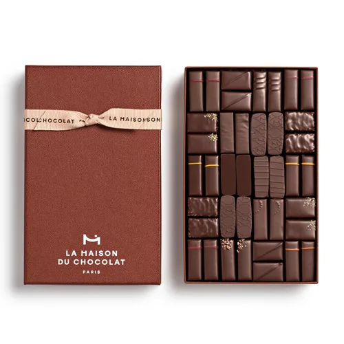 Vista 8 de LA MAISON DU CHOCOLAT Coffret Maison - Caja de regalo de chocolate francés oscuro gourmet (24 piezas)