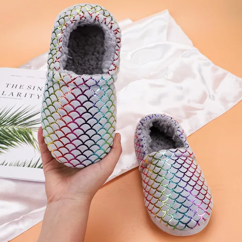Vista 6 de Pantuflas de princesa sirena para niñas, antideslizantes, cómodas, de espuma viscoelástica, para el dormitorio, interiores y exteriores