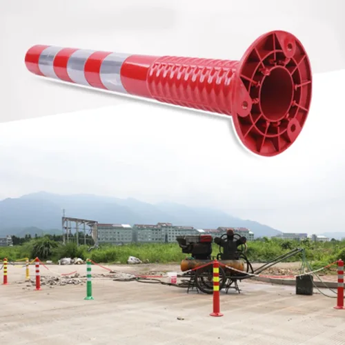 Vista 6 de HAIXHX Delineador de plástico, bolardo de seguridad de tráfico, cono de seguridad reflectante desplegable de plástico flexible para control
