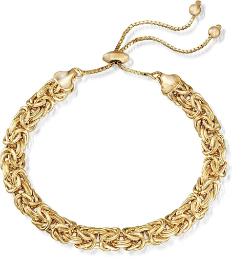 Vista 3 de Ross-Simons - Pulsera de bolo bizantino, plata chapada en oro amarillo, US_JWEY_B077YT3FQM