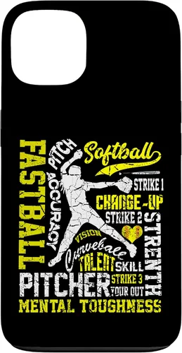 Vista 7 de Distressed Look Softball Pitcher Best Traits for Teen Girls Case for iPhone 17