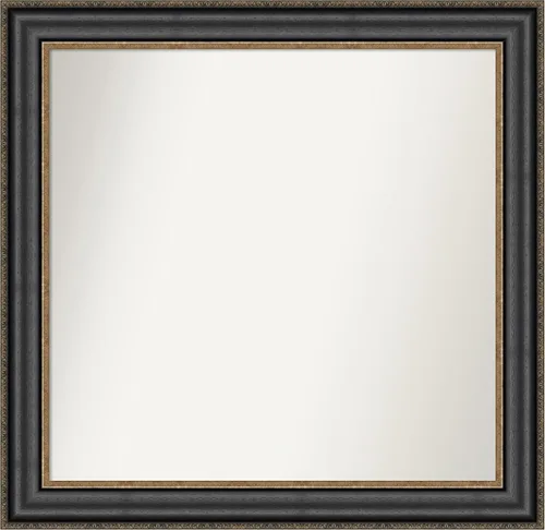 Vista 564 de Amanti Art Espejo personalizado, espejo de baño negro puente, espejo de pared o espejo de tocador de baño sobre el fregadero (26 x 26 pulgadas)
