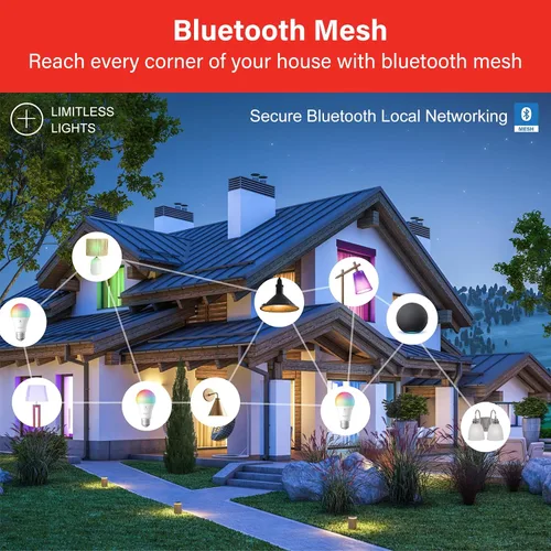 Vista 8 de Sengled Bombilla de luz Alexa, bombillas inteligentes que son compatibles solo con Alexa, malla Bluetooth estándar A19 E26, bombilla LED regulable