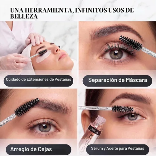 Vista 5 de i-Laesh Palitos de rímel de cristal, cepillos desechables de pestañas para extensiones de pestañas, herramienta de maquillaje de pestañas, paquete