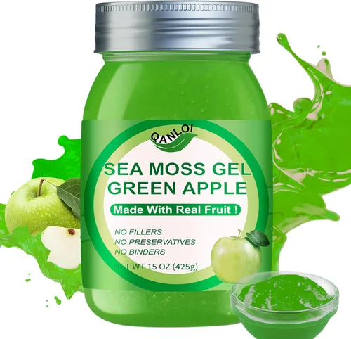 Vista 9 de Seamoss - Gel crudo con musgo marino irlandés, suplemento de musgo marino, apoyo inmunológico, 18.5 onzas de musgo marino avanzado (manzana canela)
