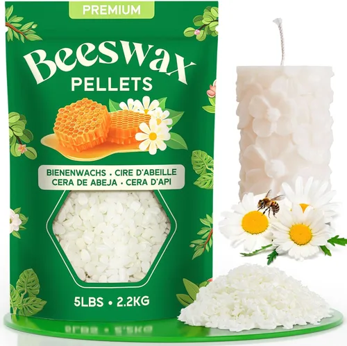Vista 16 de NORVENCE Gránulos de cera de abejas 4.5 KG, cera de abejas blanca pura y natural para hacer velas, cuidado de la piel DIY, bálsamo labial, jabón