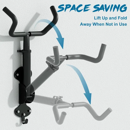 Vista 5 de Urban Deco Soporte de pared para bicicleta de 66 libras, capacidad de carga extensible, 6 pulgadas, soporte para bicicleta, garaje, diseño