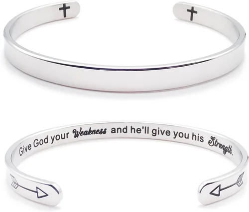 Vista 380 de Pulseras inspiradoras para mujer, joyería de acero inoxidable, con refranes, pulsera motivacional con mensaje oculto, pulseras grabadas para mejor