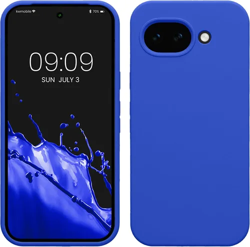 Vista 142 de kwmobile Funda Compatible con Google Pixel 6 Pro - Funda de teléfono de silicona TPU con acabado suave - Azul Arrecife