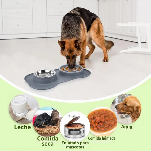 Vista 7 de Pecute Comedero Lento para Perros para Ralentizar la Alimentación, Tazón para Perros con Alimentador Lento sin Derrame con Alfombrilla de Silicona