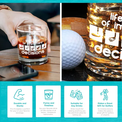 Vista 5 de Blue Ridge Mountain Gifts Vaso de whisky de golf para el Día del Padre, vasos de whisky de golf, vasos de whisky, regalos únicos de golf