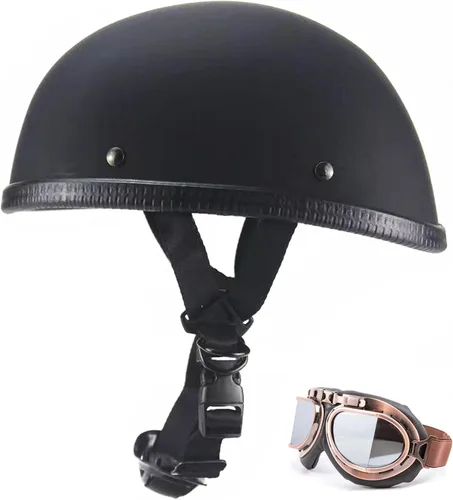 Vista 10 de Casco de motocicleta de media cara, casco con cara abierta retro aprobado por DOT para adultos hombres y mujeres, casco para adultos, casco de media