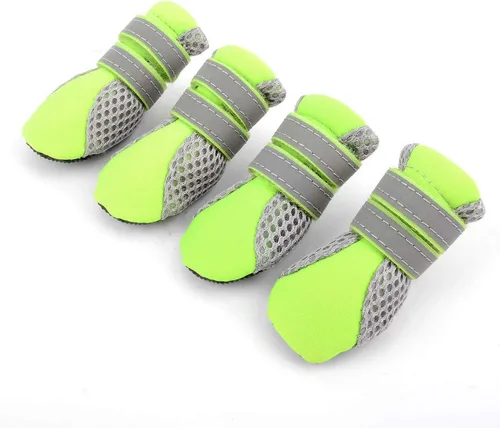 Vista 8 de Zunea - Botas para perros pequeños para pavimento caliente, antideslizantes, zapatos de verano para cachorros, color negro, talla S Breathable