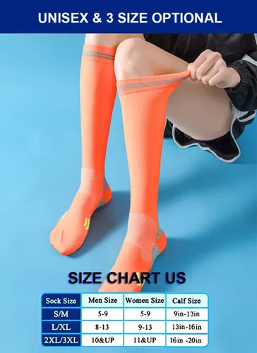 Vista 7 de 3 pares de calcetines de compresión para mujer de 20 a 30 mmHg hasta la rodilla, calcetines de compresión para mujer