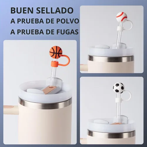 Vista 4 de 6 Cubiertas de Pajilla de Béisbol para Copa Stanley, Tapas de Pajilla de 0.4 pulgadas/10mm de Diámetro, Compatible con Copas Stanley de 20, 30 y 40