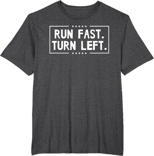 Vista 62 de Run Fast Turn Left - Camiseta para correr de pista y campo