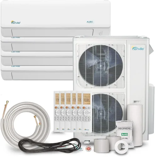 Vista 7 de Senville Mini Split AC/sistema de calefacción, 5 zonas, blanco, 48000 BTU
