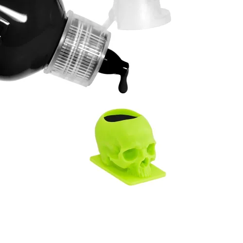 Vista 17 de Saferly Skull - Tapas de tinta para tatuaje, 200 unidades, color negro