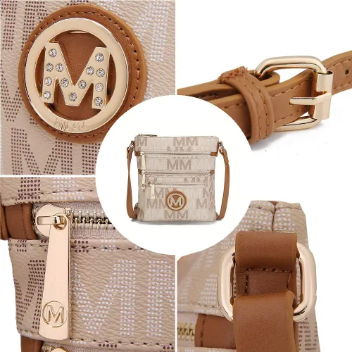 Vista 6 de Mia K Women's Crossbody Handbag, PU Leather Adjustable Strap, Side Crossover Bag, Shoulder Bag