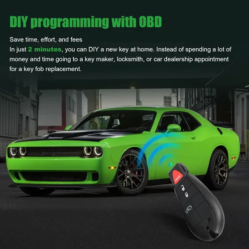 Vista 4 de SCITOO Llave remota con programador OBD herramienta de emparejamiento DIY para 2008-2012 para Chrysler 300 para Dodge Challenger para Dodge Charger