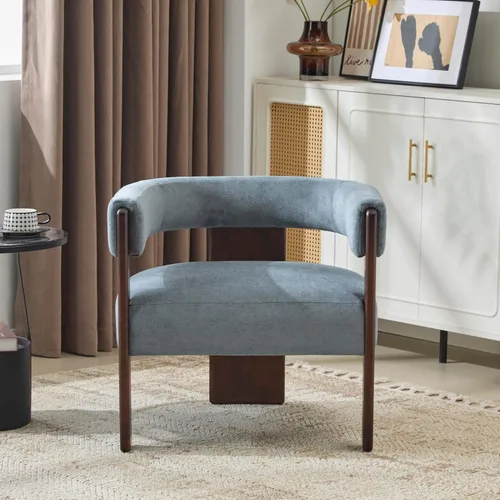 Vista 15 de Christopher Knight Home Nettie - Silla decorativa moderna para sala de estar, sofá individual de tela Boucle con marco de madera, cómoda silla