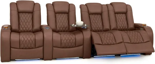 Vista 90 de Seatcraft Asientos de cine en casa Virtuoso LT Tawny Single reclinable Leonado