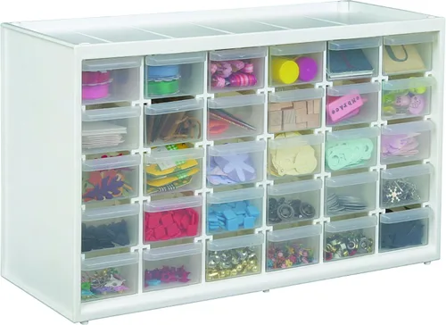 Vista 5 de ArtBin 6830 gabinetes de almacenamiento en cajones – Armario de almacenamiento para montaje en pared con 30 cajones, organizador de arte