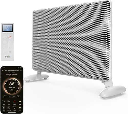 Vista 8 de Ballu Calentador de Espacio Infrarrojo de Mica para Habitación Grande, Calentador de Panel con Termostato Programable, Control de Aplicación WiFi