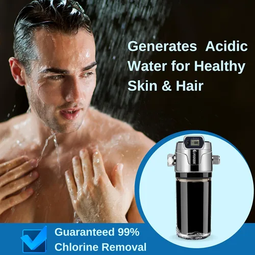 Vista 2 de Life Ionizer El filtro de agua para cabezal de ducha ayuda a eliminar el cloro, filtro de ducha de metales pesados sin cabezal de ducha, filtros