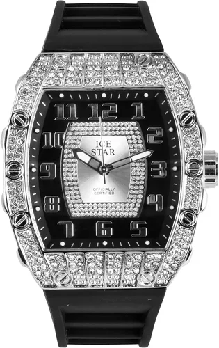 Vista 6 de Techno Pave Reloj para hombre de 41mm esmerilado en forma de tonneau, esfera con números