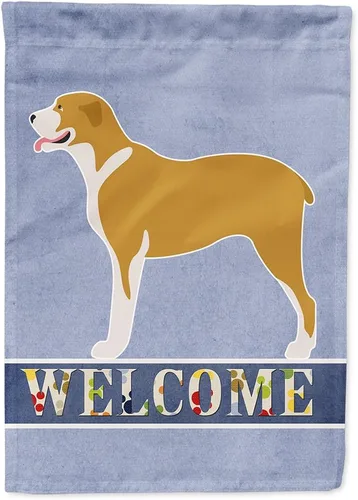 Vista 77 de Caroline's Treasures BB8334GF AIDI Bandera de jardín para perro de montaña del Atlas, bandera de buzón azul, bandera decorativa para patio exterior