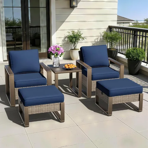 Vista 45 de Sofá de Mimbre Metálico para Patio de 75", Sofá Sillón de Ratán para Exteriores de 3 Asientos para Todo Tipo de Clima con Cojines Premium