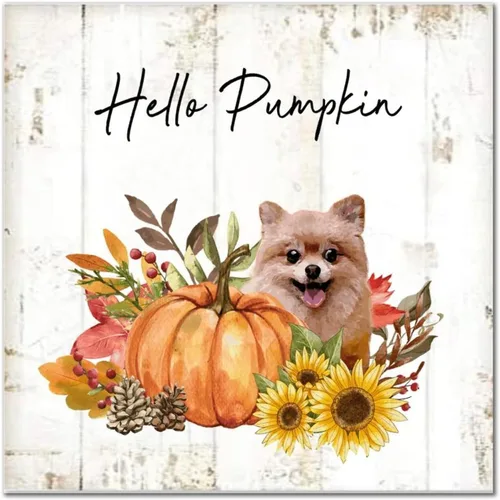 Vista 11 de Hello Pumpkin Boston Terrier Dog Wood Signs Pumpkin Farm Wall Plaque Gives Thanks Porch Sign Rustic Home Family Wall Decoration for Home Front Door