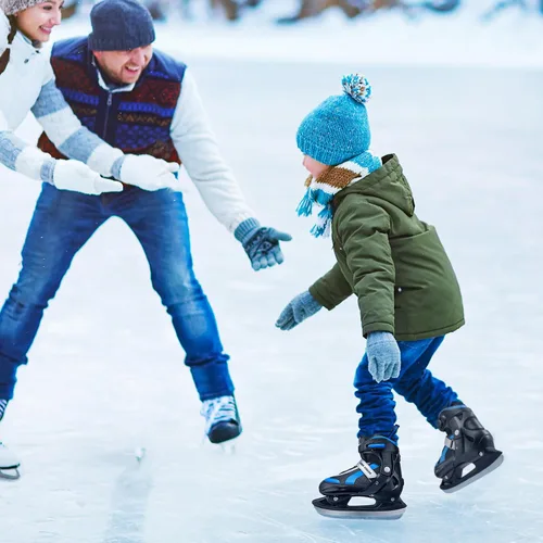 Vista 7 de Patines de Hielo Ajustables para Niños: Patines de Hockey sobre Hielo para Niño, Niña, Principiante, Juvenil, Junior, Adecuados para Exteriores
