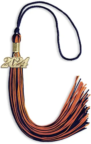 Vista 101 de Endea Graduation - Borla de doble color mixto con fecha dorada (negro/dorado antiguo, 2021)