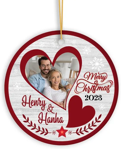 Vista 16 de Adorno de bebé de primera Navidad con foto personalizada, adorno de árbol de Navidad con foto personalizada, adorno de recuerdo de bebé, regalo
